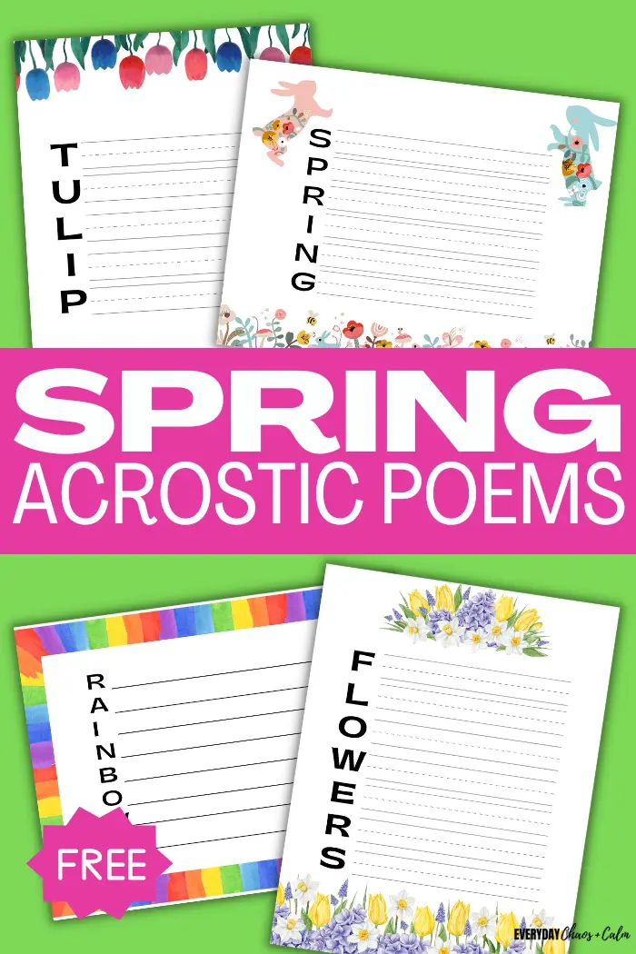 Free spring acrostic poem templates