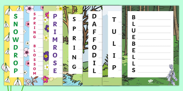 Spring flowers acrostic poem pack