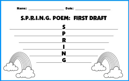 Spring acrostic poem spring acrostic poem in rainbow shaped templates