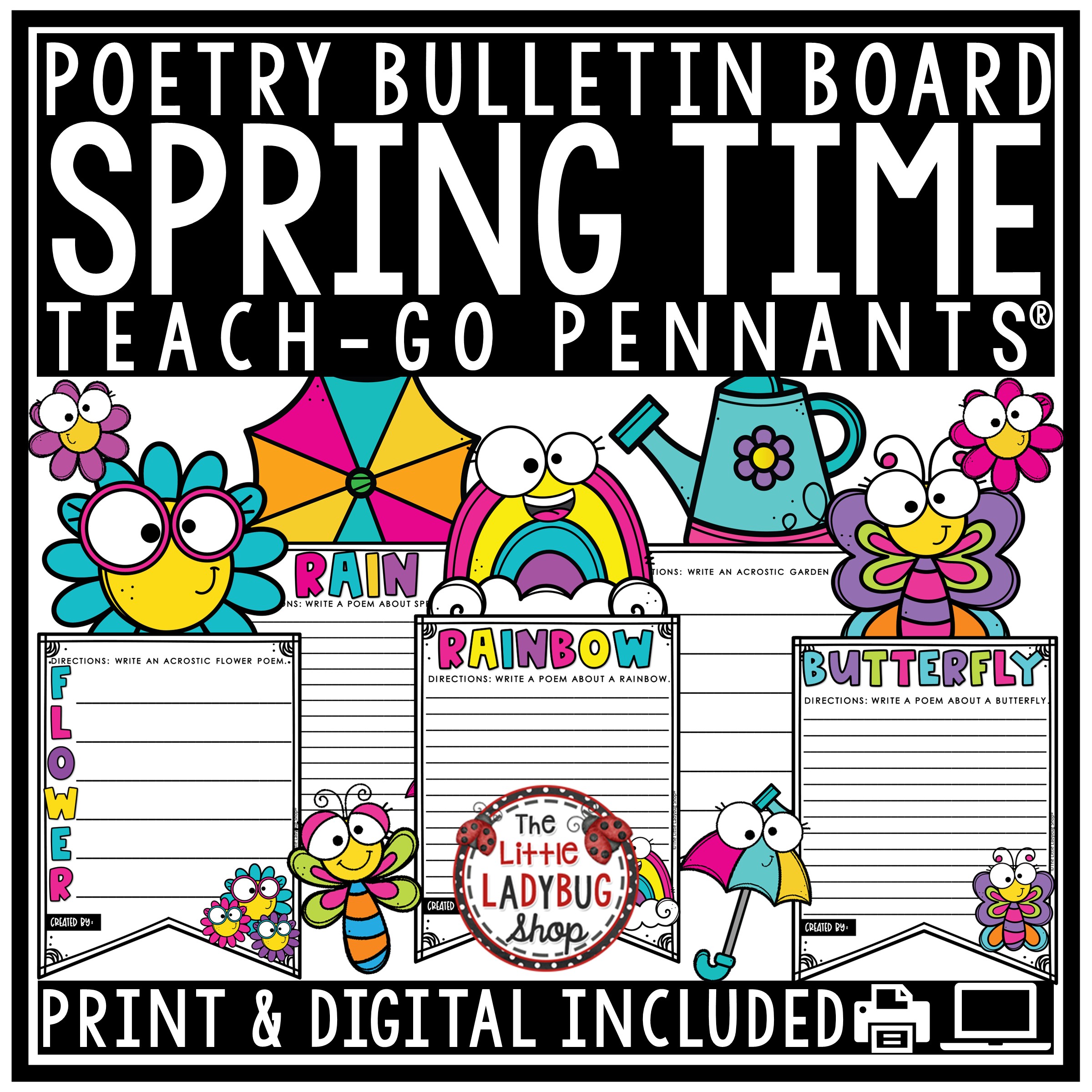 Spring poetry writing bulletin board