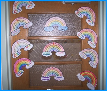 Spring acrostic poem spring acrostic poem in rainbow shaped templates
