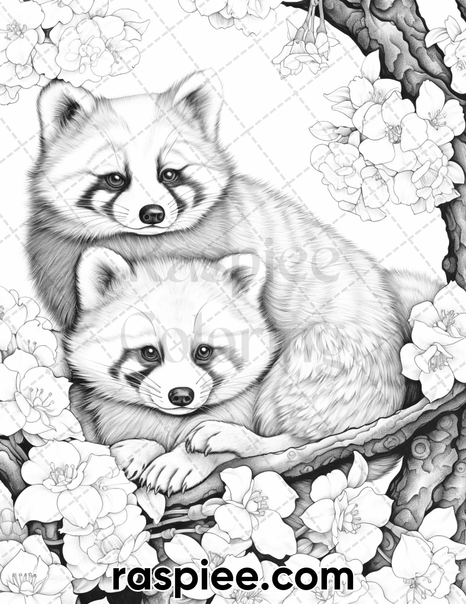 Enchanting spring animals grayscale adult coloring pages printable â coloring