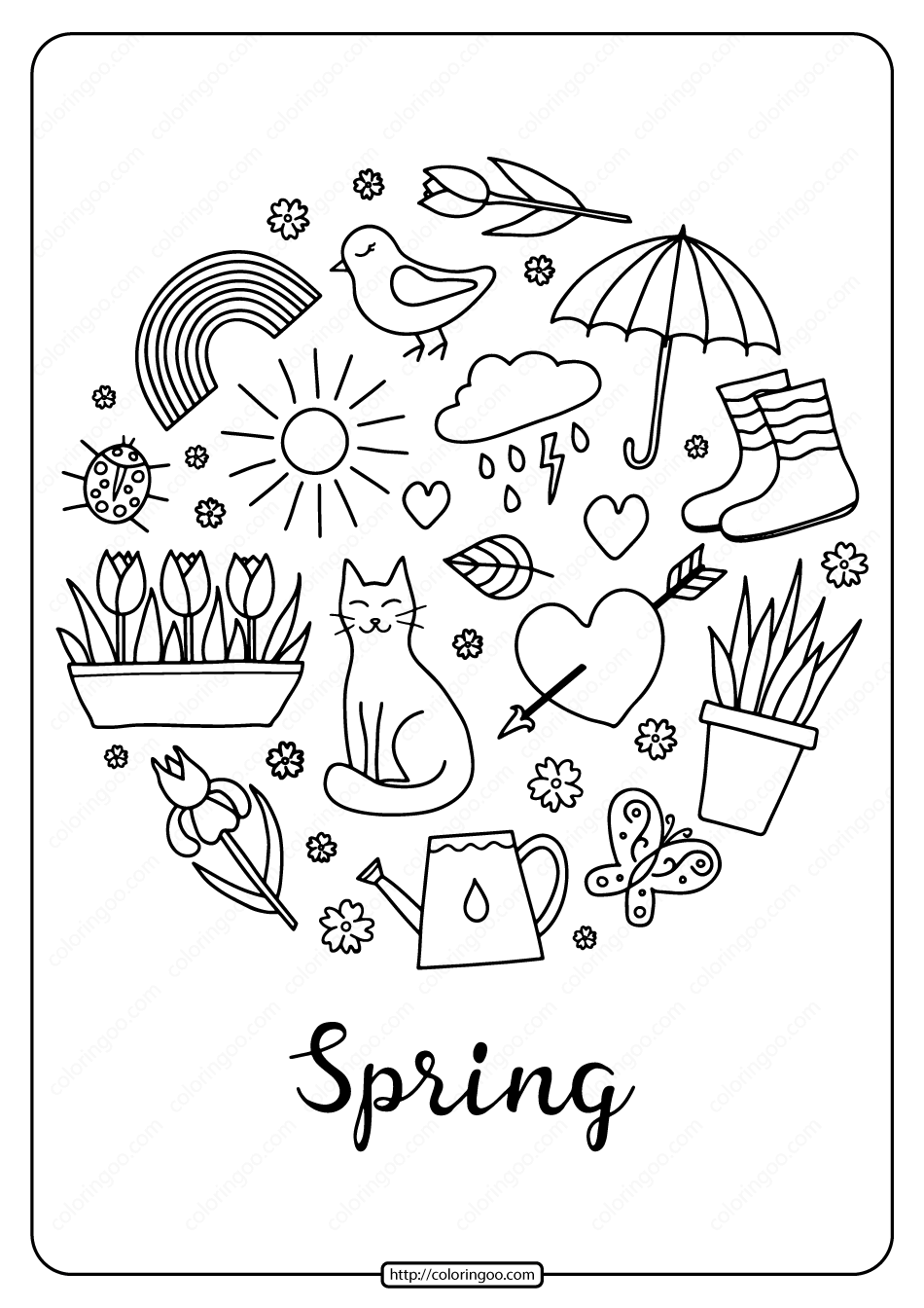 Printable spring pdf coloring book spring coloring pages spring coloring sheets free coloring pages