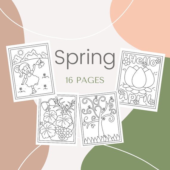 Spring printable coloring pages
