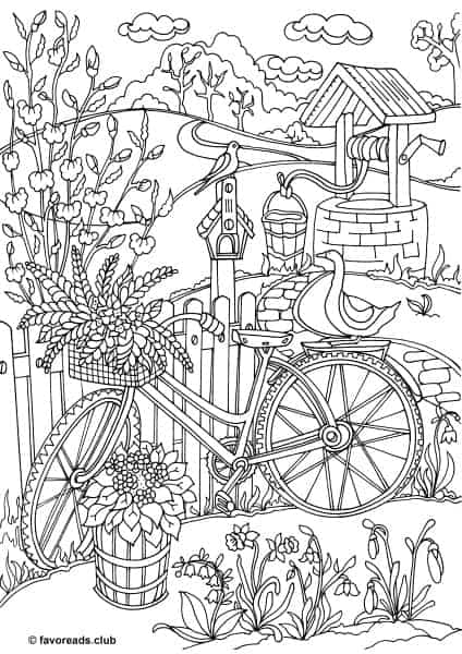 Best adult coloring pages to print featuring country scenes and nature â favoreads coloring club