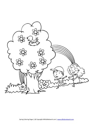 Spring season coloring page all kids network