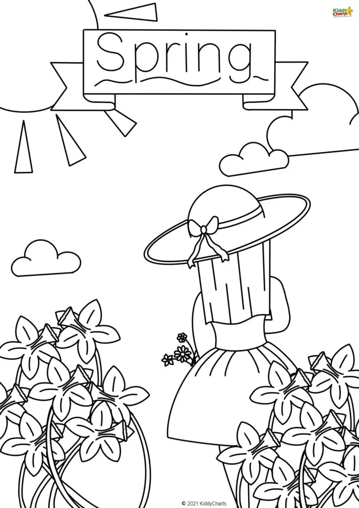 Spring printable coloring pages