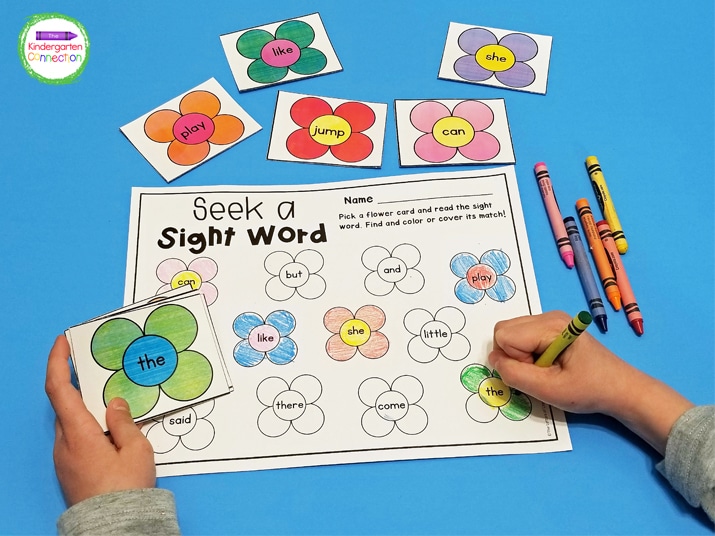 Free editable spring sight word activity