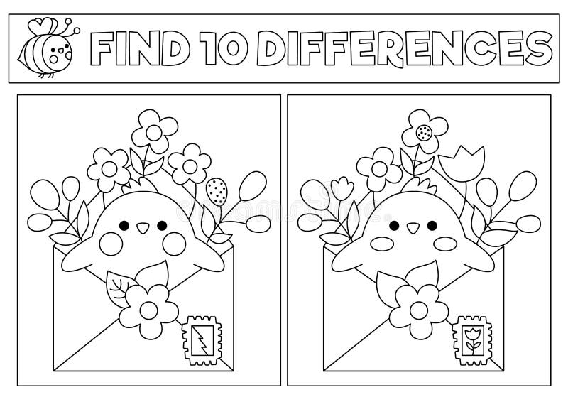 Spring spot difference stock illustrations â spring spot difference stock illustrations vectors clipart