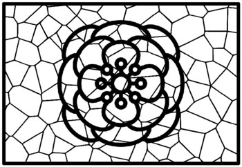 Spring flowers mosaic art coloring pages geometry