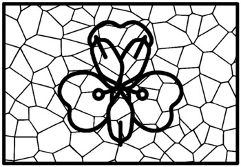 Spring flowers mosaic art coloring pages geometry