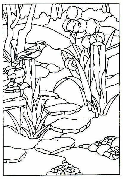 Free flower stained glass patterns