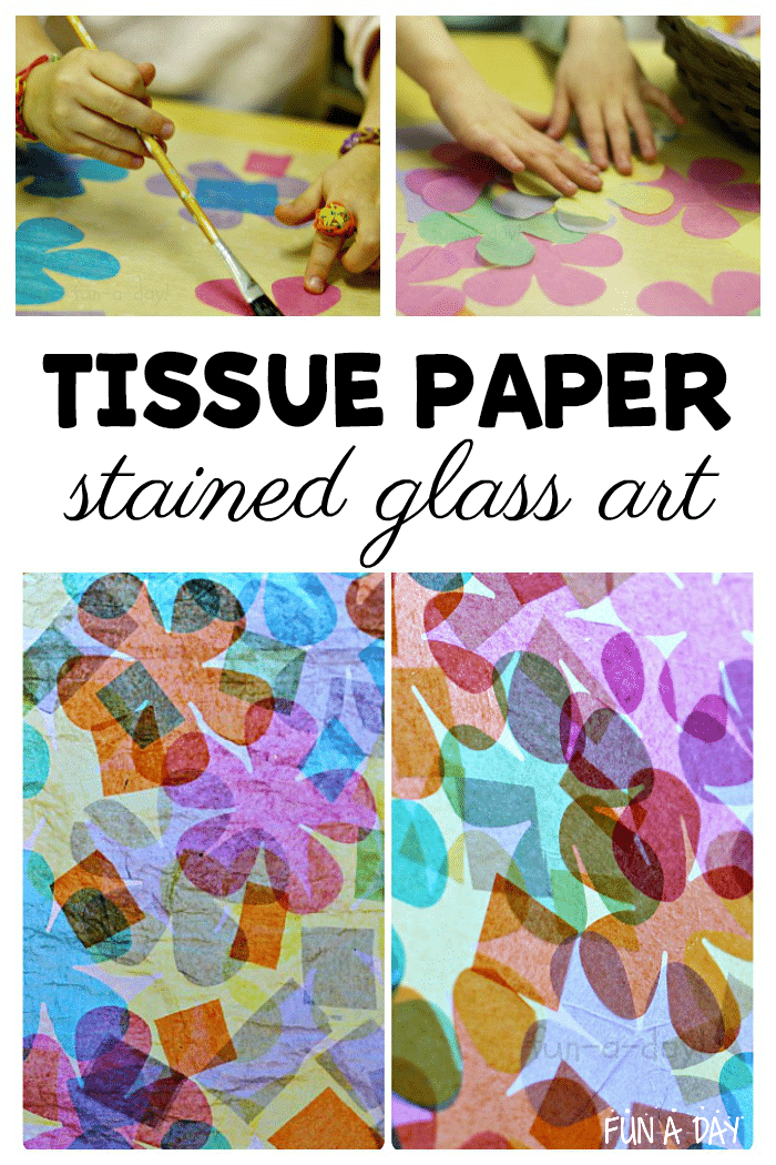 Two ways to make tissue paper stained glass art for spring