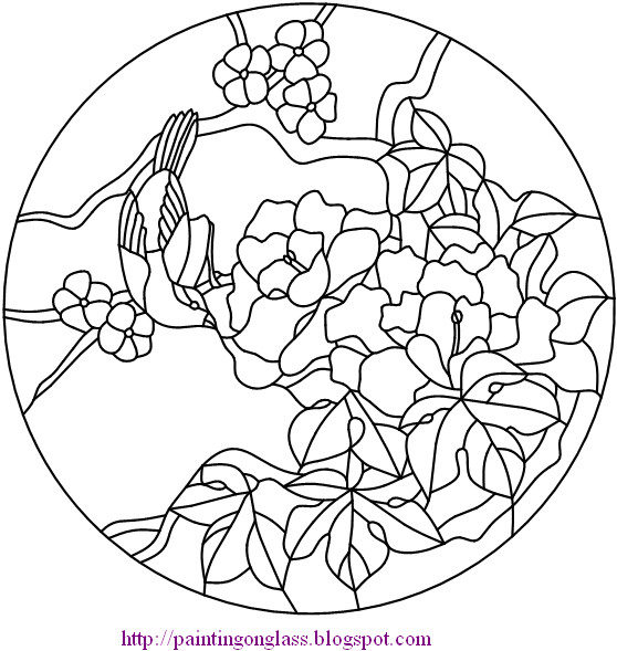 Painting on glass free stained glass patternoriental spring