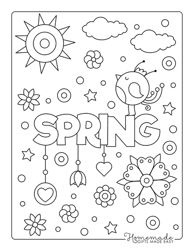 Free printable spring coloring pages for kids adults
