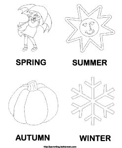 The seasons coloring coloring page seasons preschool four seasons preschool coloring pages