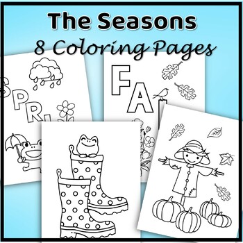 Seasons coloring pages for preschool