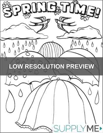 Printable spring time coloring page for kids â