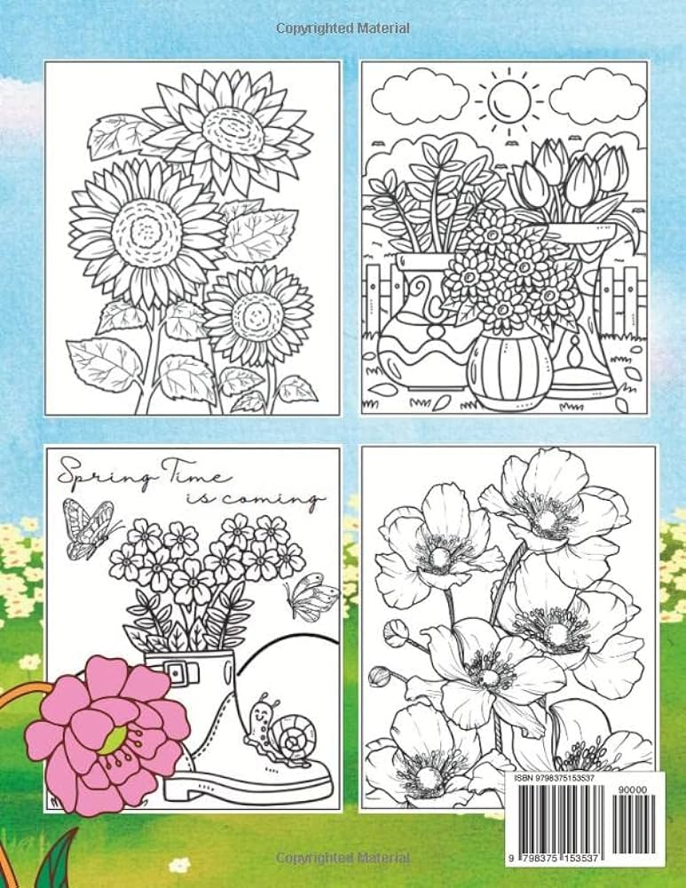 Spring time coloring book for adults an adult coloring book featuring beautiful spring scenes cute animals and relaxing country landscapes shaw dean books