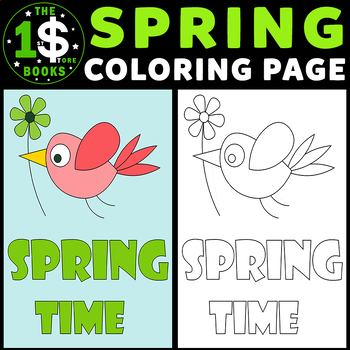 Spring equinox coloring page hello spring time holiday coloring sheet