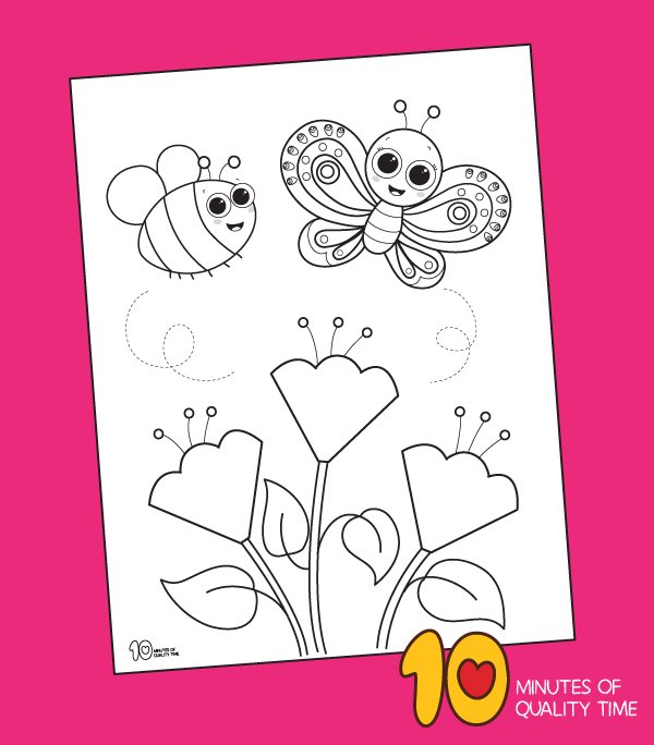 Spring flowers coloring page â minutes of quality time