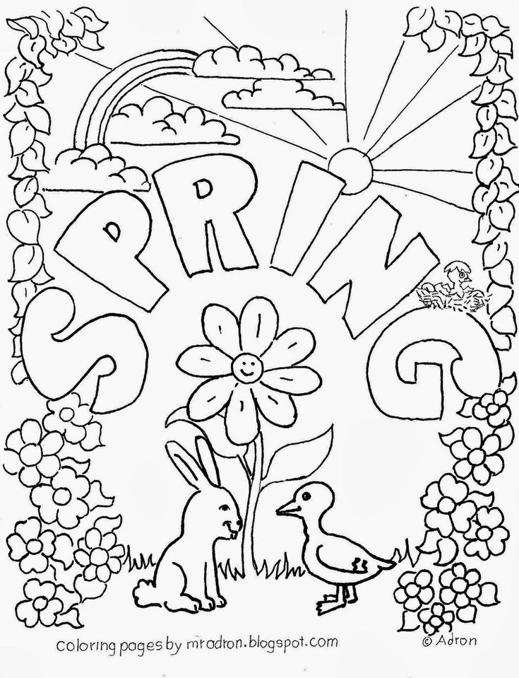 Spring coloring page coloring page free spring coloring pages springtime page free