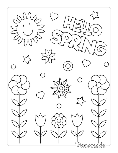 Free printable spring coloring pages for kids adults