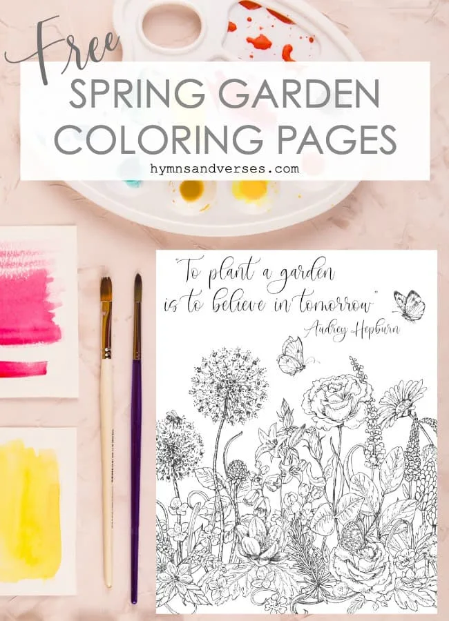 Spring garden coloring pages hymns and verses