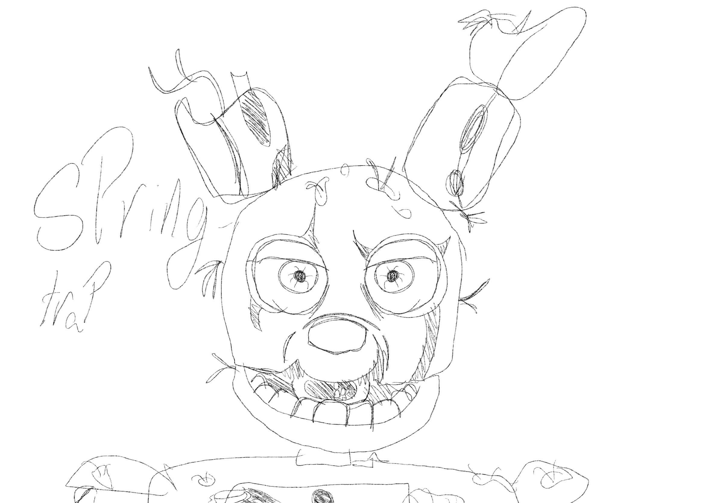 Springtrap sketch rfivenightsatfreddys