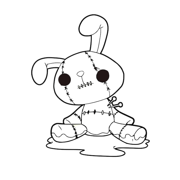 Premium vector pastel goth and creepy kawaii coloring page