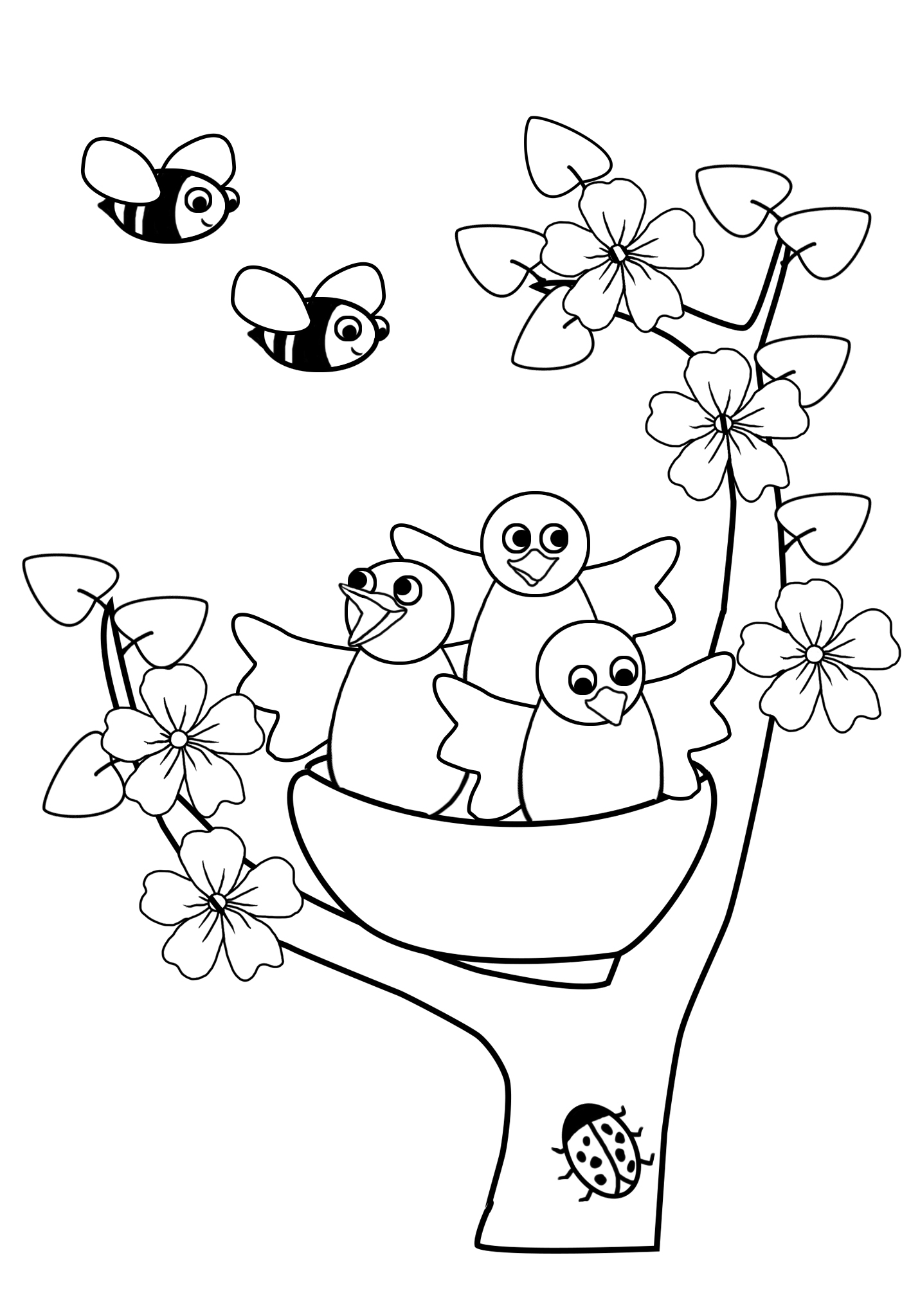 Spring coloring pages