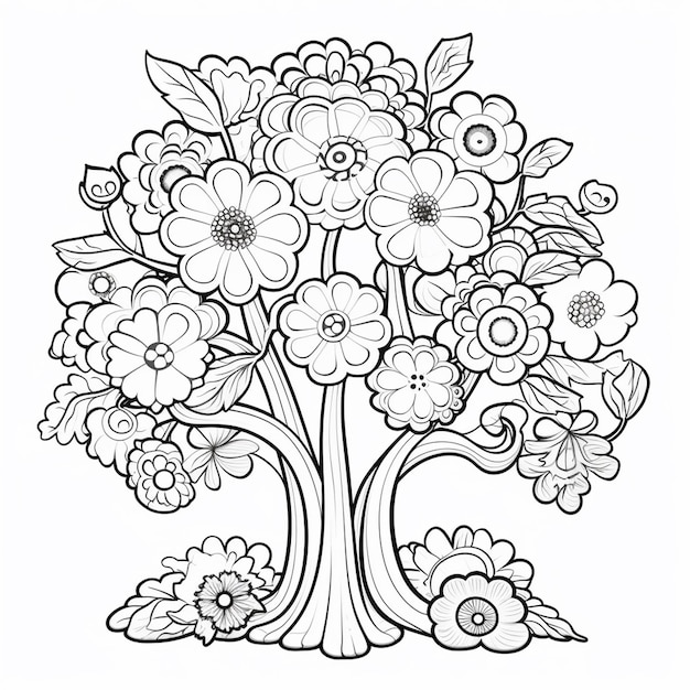 Tree coloring pages pictures