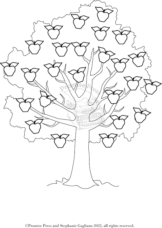 Crushing it apple tree coloring page for debt tracking or self