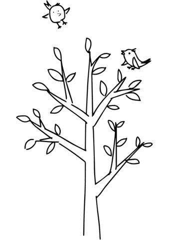 Spring tree coloring page free printable coloring pages