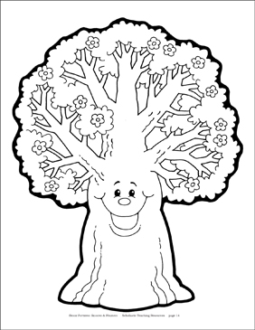 Spring tree reproducible pattern printable clip art and images