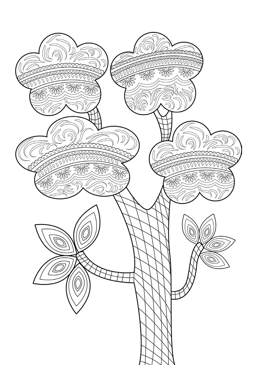 Trees coloring book for adults printbook â monsoon publishing usa