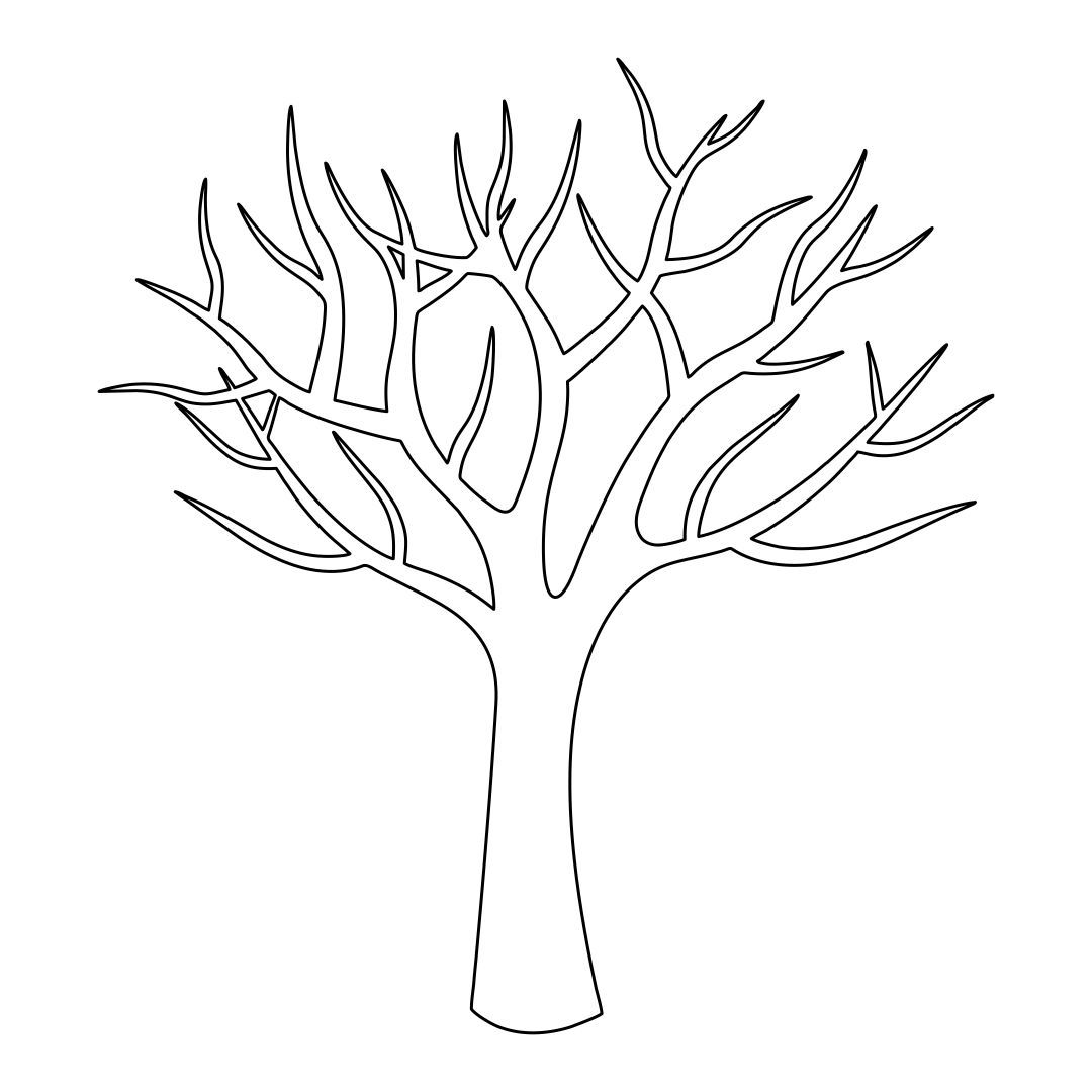 Spring tree template tree templates hand print tree tree outline