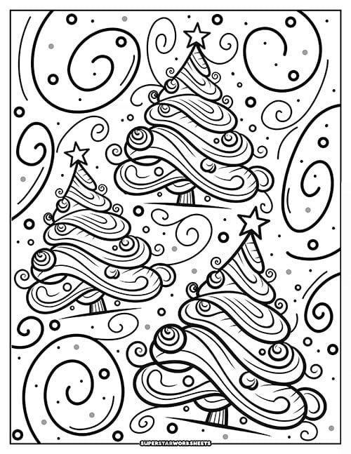 Christmas tree coloring pages