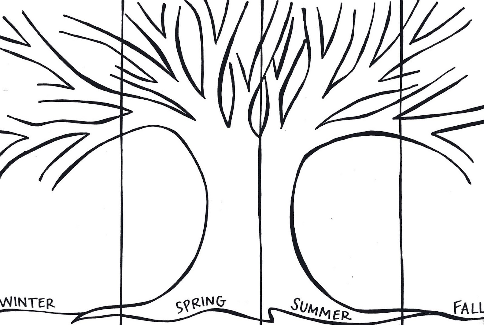Printable four seasons tree template