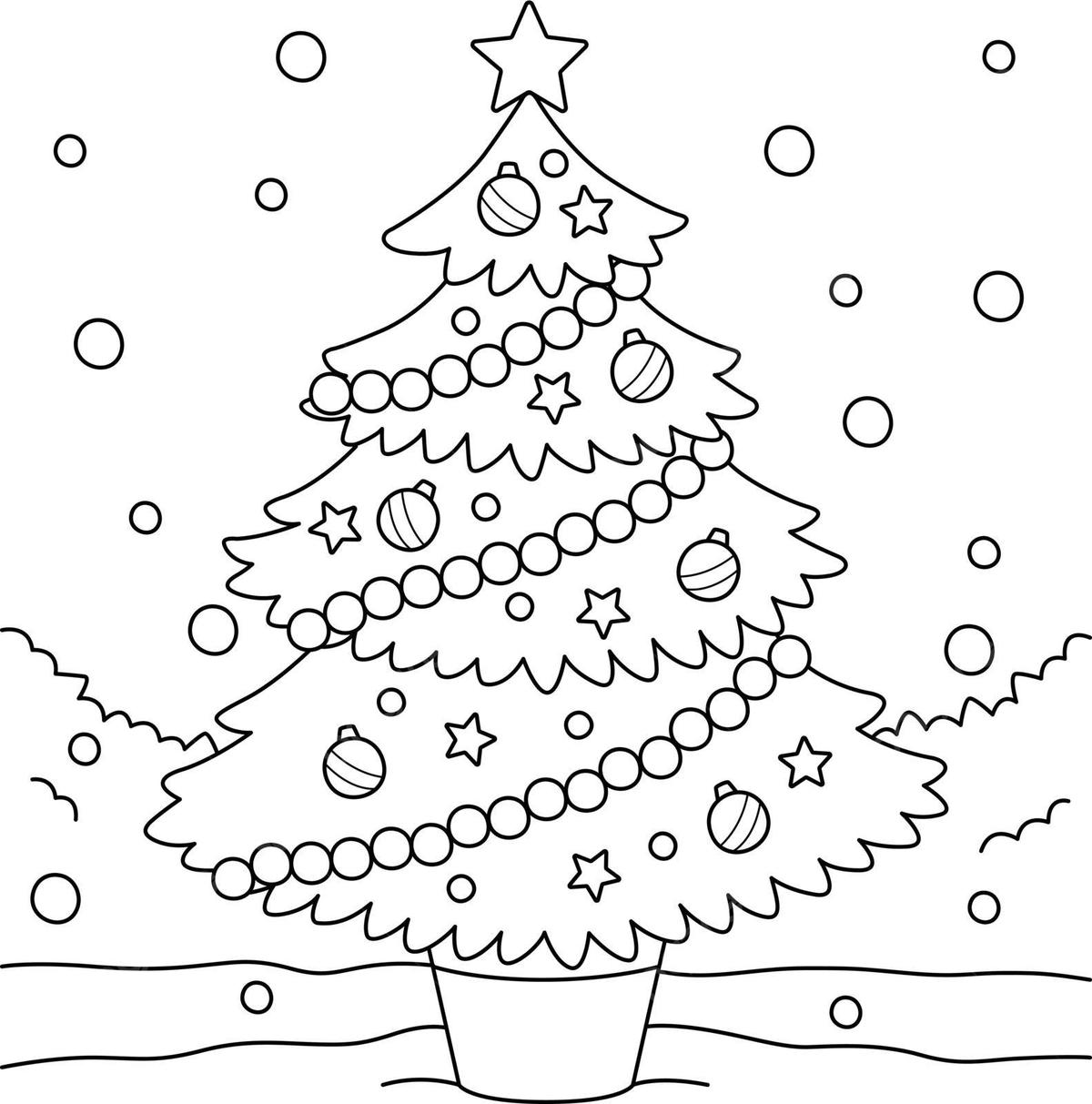 Christmas tree coloring page for kids page merry colouring page vector christmas tree drawing christmas drawing tree drawing png and vector with transparent background for free download
