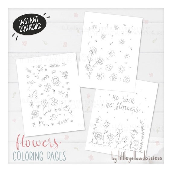 Buy flowers coloring pages spring coloring book floral activities for kids mothers day card nature leaves roses daisies printable pdf online in india