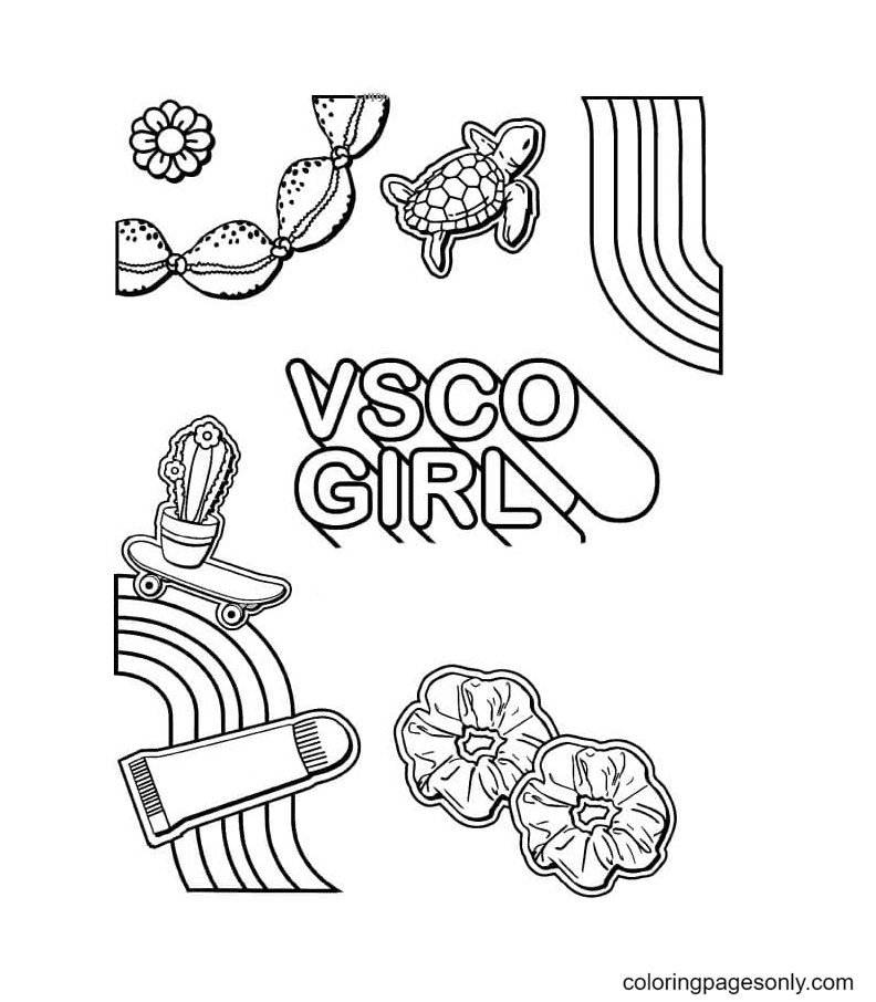 Aesthetic drawing coloring pages printable for free download