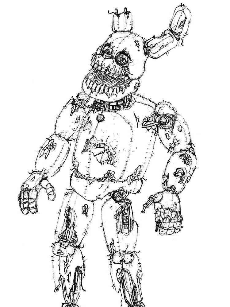 Animatronics springtrap coloring pages