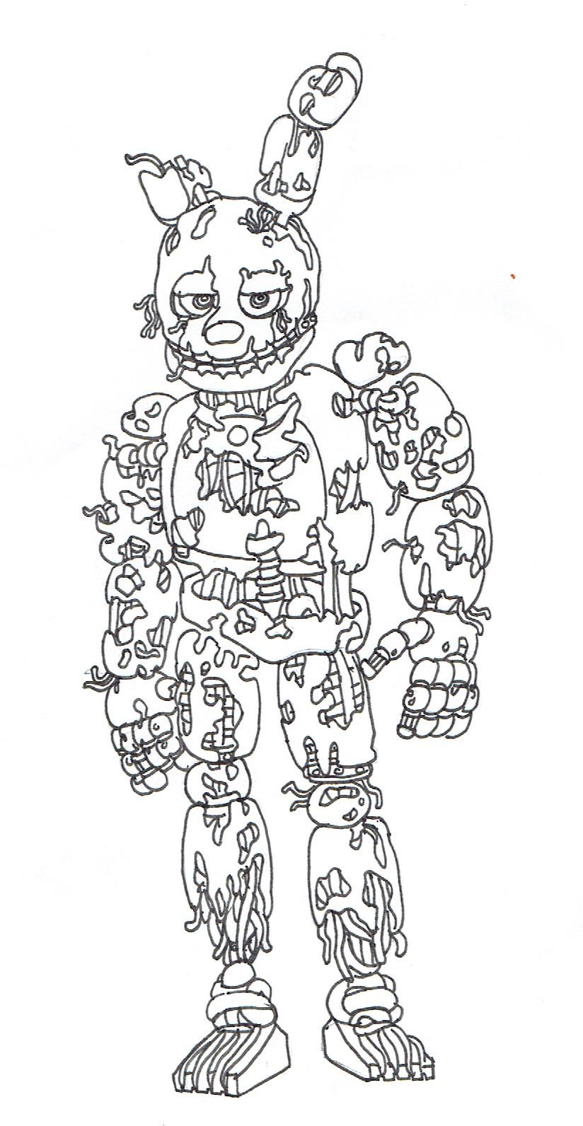 Five nights at freddys coloring pages springtrap