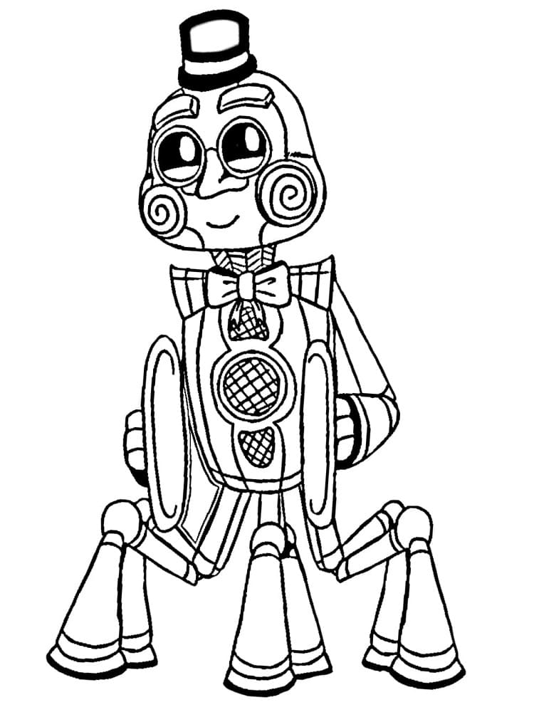 Music man from five nights at freddys coloring page