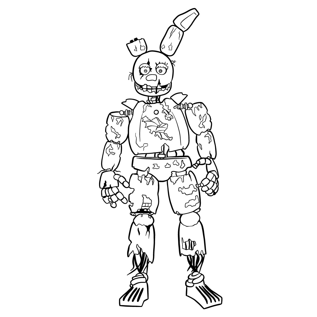 How to draw springtrap from fnaf