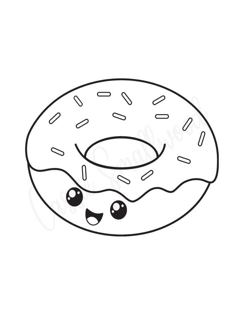 Adorable donut coloring pages