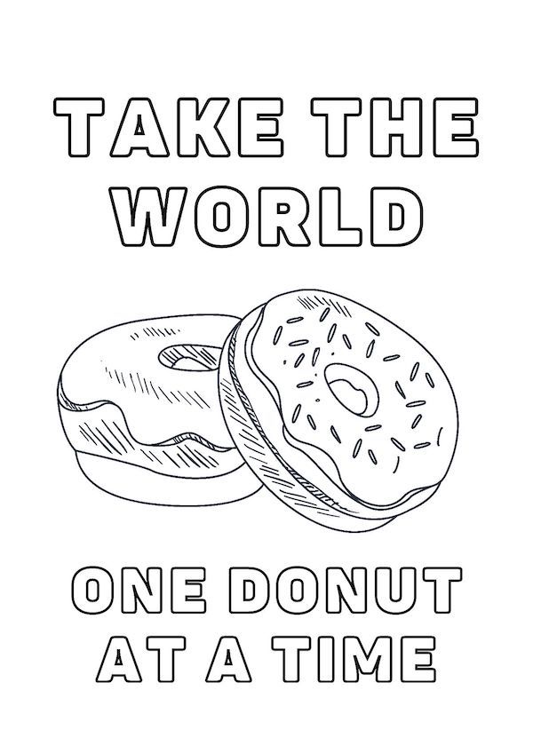 Super fun printable donut coloring pages