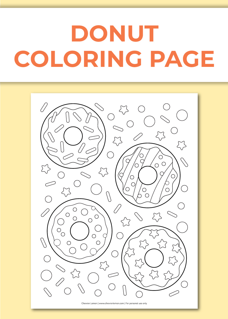 Printable donut coloring page