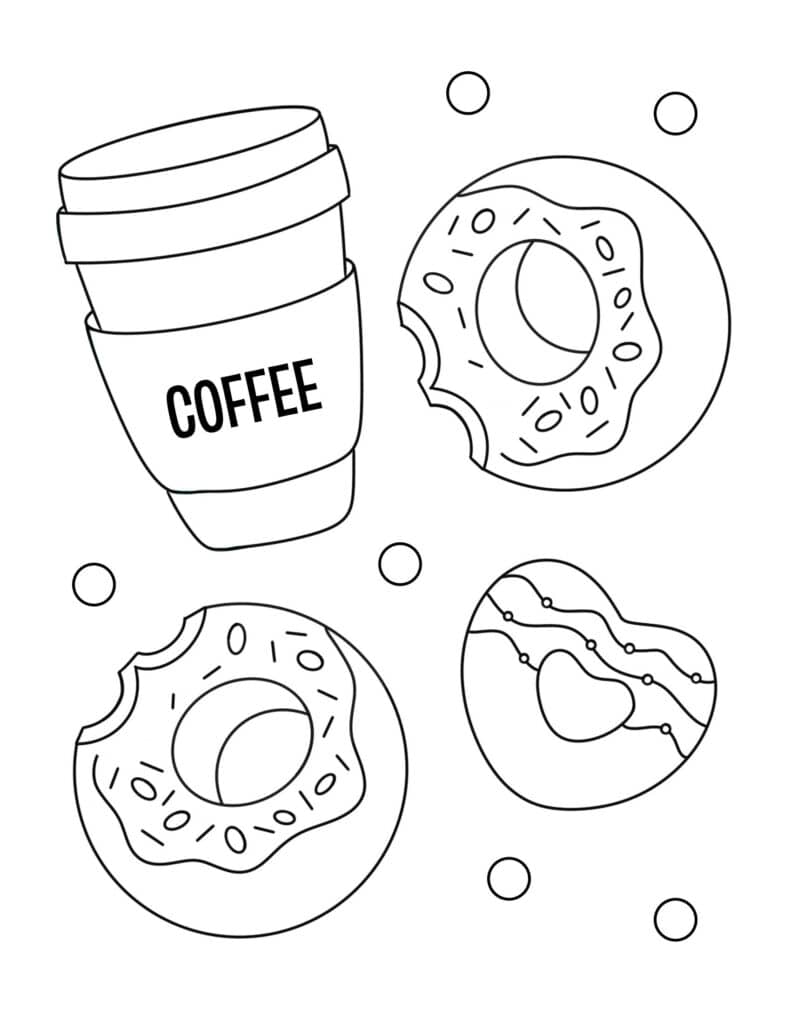 Free donut coloring pages for kids â the hollydog blog